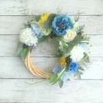 ブルームーンリース(28cm)リースブーケ　結婚　新築祝い　誕生日　プレゼント　敬老の日