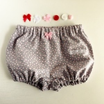アースグレー×リトルフラワーのキュートなブルマパンツ　ベビーsize 80