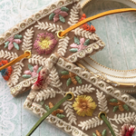 【再販】インド刺繍ポニーフック グリーン紐 リボンラップ