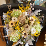 Sweet Chic 春色バンクシア&アネモネ　ボタニカルbouquet ミモザ&紫陽花style