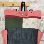 tukinokumazo専用ノートパソコンが入る大きなBOXリュック　デニム&パッチワーク r25