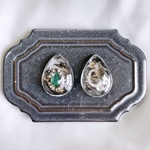 glass drop ice clear silver Earrings