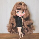 h様ご予約品※ブライスアウトフィット※1/6ドール服※黒のリボンのキャミソールとふんわりかぼちゃパンツのセット