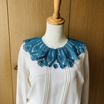 コットンのパイナップル編み付け襟