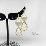 コットンパール✱ダブルドロップcharmピアス/イヤリング