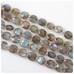 ∴天然石ビーズ∵高品質ラブラドライト  クッションカット  2個