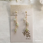 14kgf グリーンベリル×chain earring