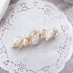 再販🌷鉱石レジンシェルベージュバレッタ