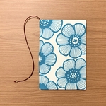 《 四六判》ブックカバー  ハンドメイド  フラワー ブルー