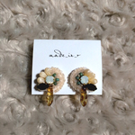 《送料込》フルーツタルト風のビーズ刺繍イヤリングorピアス