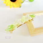 ◆紫陽花◆華やかグラデーションバレッタ(ライトグリーン)