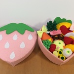 「再販28」フェルトままごと お弁当箱セット★ピンク