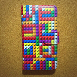 ブロックLOVE 手帳型ケース カラフル Xperia AQUOS iPhone galaxy ARROWS 他 スマートフォン 全機種対応