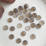 【6個】12mm天然石　グレーアゲート　ラウンドカボション