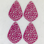 Dark Pink Filigree Designed Drop Pendant Tops