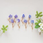 すみれ色の野の花ピアス（イヤリング）