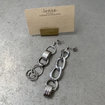 【再販】720.モノトーンでかっこいい💎アシンメトリーチェーンピアス lensa