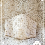 ଘ(੭*ˊᵕˋ)੭* ੈ♡‧₊˚園児立体マスク☆アイボリーフラワー刺繍レース