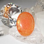 特大🍊！ オレンジドラゴンアゲート ( 最大約40㎜×30㎜ ) のリング