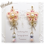ワンコイン♡押し花入りフラワーピアス
