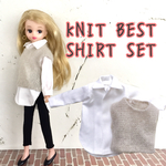 《受注製作》リカちゃん ニットベスト シャツセット 着せ替え服 ブライス