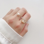 送料無料‼︎2点セット！パールリング＋ネイル風リング💍