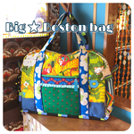 ▼▽SALE▽▼レトロ ★ ボストンバッグ  【Big size ✽ ブルー系】