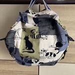 219 折りたたみ エコバッグ （小 ）買い物袋 ハンドメイド 猫　北欧風　買い物袋　コンビニ袋
