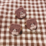 リボンこぐまブローチ brown