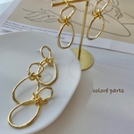【2個】ダブルノットリングピアス●ゴールド