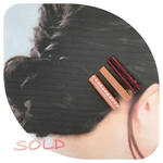 大人可愛い♡レザーのヘアクリップ 3本組  No.10