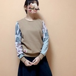 【Ladies☆Ｍ〜Ｌ】袖切り替えコンパクトプルオーバー