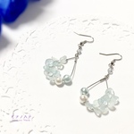 ◆紫陽花◆夏◎浴衣にも◎しずく型フープピアス／イヤリング(ブルー)