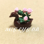 ☆送料無料☆ずっと一緒だよ/アヒル鉢ピンク薔薇