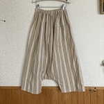 リネンサルエルパンツ　サンドベージュ