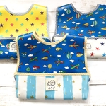 オーダー品☆名入れお食事エプロンセット＊ひこうき＊かわいい♡