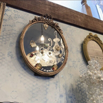 アンティークな部屋/Mirror studded with jewels/デコレーションミラー/Antique Gold ③#店舗什器#アンティーククラッシック