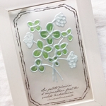 アンティークラベル　四つ葉のクローバー　ギャラリーグラス　ステンドグラス風アート　