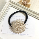 上品 パール ヘアゴム  ①シンプル ②フラワーシャワーチャーム付き