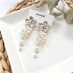 𓐍フラワーキラキラビジュー×ブーケパール𓐍ピアス　イヤリング　大ぶり　