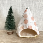 ハムスターのテント　春✿帆布　桃柄🍑