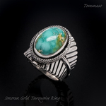 【16823298様オーダーメイド品】ソノランゴールドターコイズ シルバーリング Sonoran Gold Turquoise