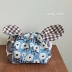北欧柄 お弁当袋♪きゅっとぷち袋♪きんちゃく袋♪ 北欧フラワーBL