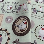 文鳥ワッペン　カットクロス
