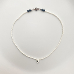ビーズネックレス "one flower" white