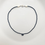 ビーズネックレス "one flower" black
