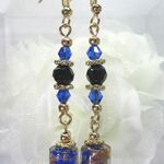 コバルトブルーとんぼ玉♡ロングピアス