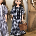 リカちゃん服＊リカちゃんのワンピ・ギンガムブラック