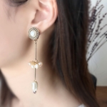 Pearl(peach)大ぶりピアス・イヤリング