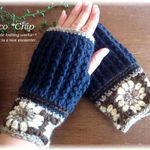 【再販】モチーフハンドウォーマー【navy】